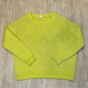 RETROLOGY Bright Lime Women's M Crew Neck Knit Sweater